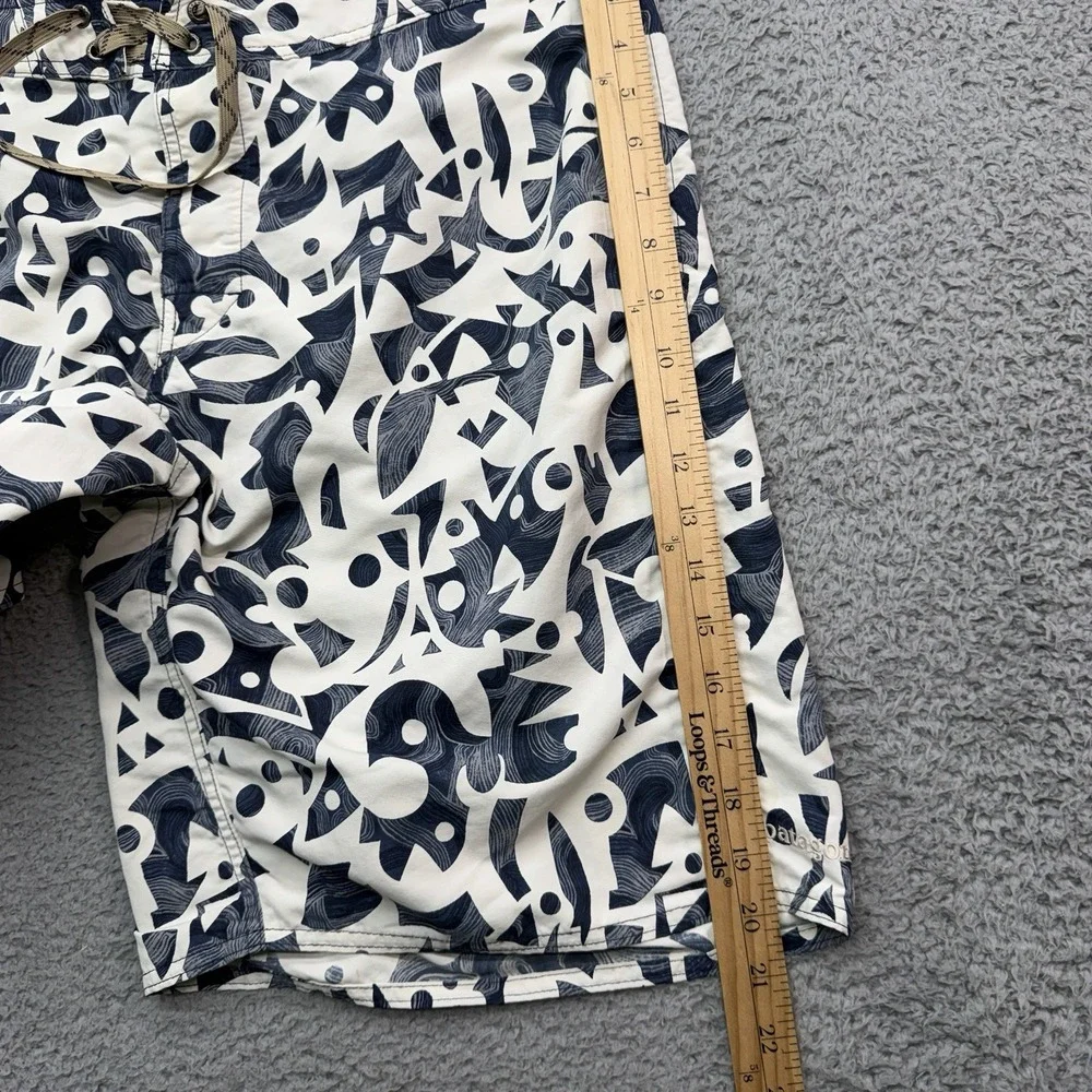 Patagonia Wavefarer Board Shorts Mens 36 Oaxaca Wave Blue Geometric 9